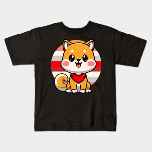 Cute shiba inu dog sitting Kids T-Shirt